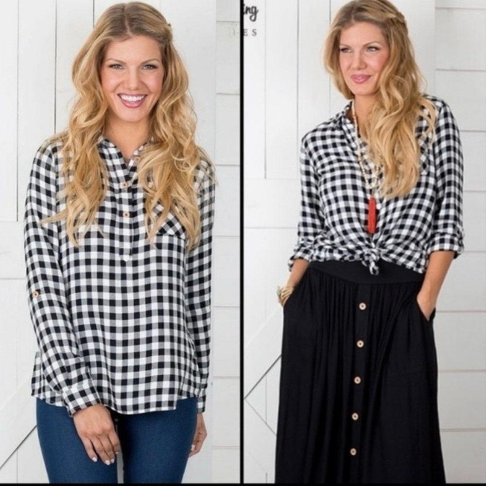 Joanna Gaines x Matilda Jane Women's Gingham Flannel
Cottagecore Top Size M